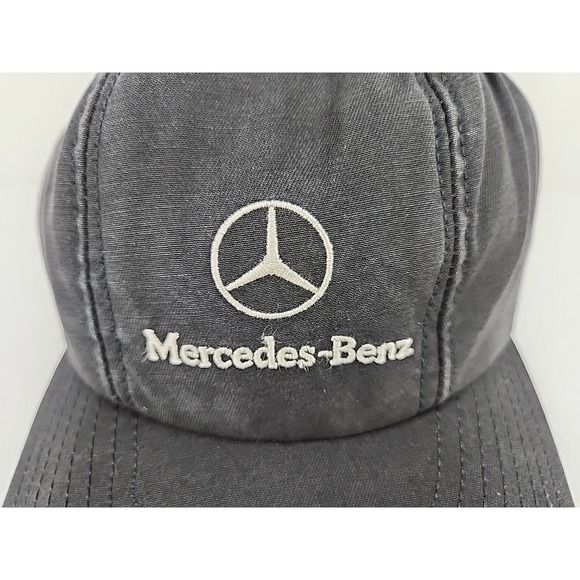 Vintage Mercedes Benz 6 Panel Adjustable Black Hat Cap Made in USA - Picture 2 of 9